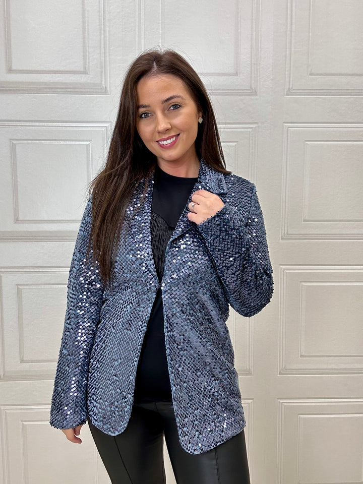 Tiffosi Jola Navy Sequin Jacket