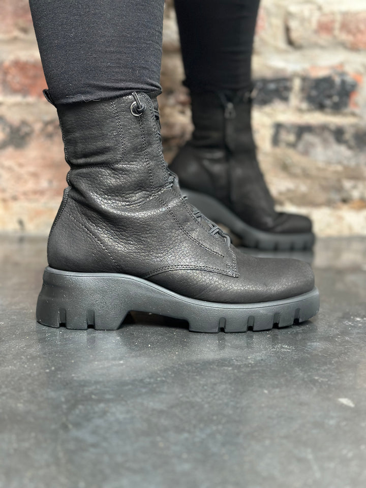 Paul Green Glossy Grain Black Boot