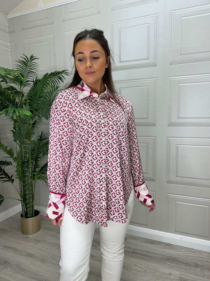 Guess Printed Pink Tones Blouse