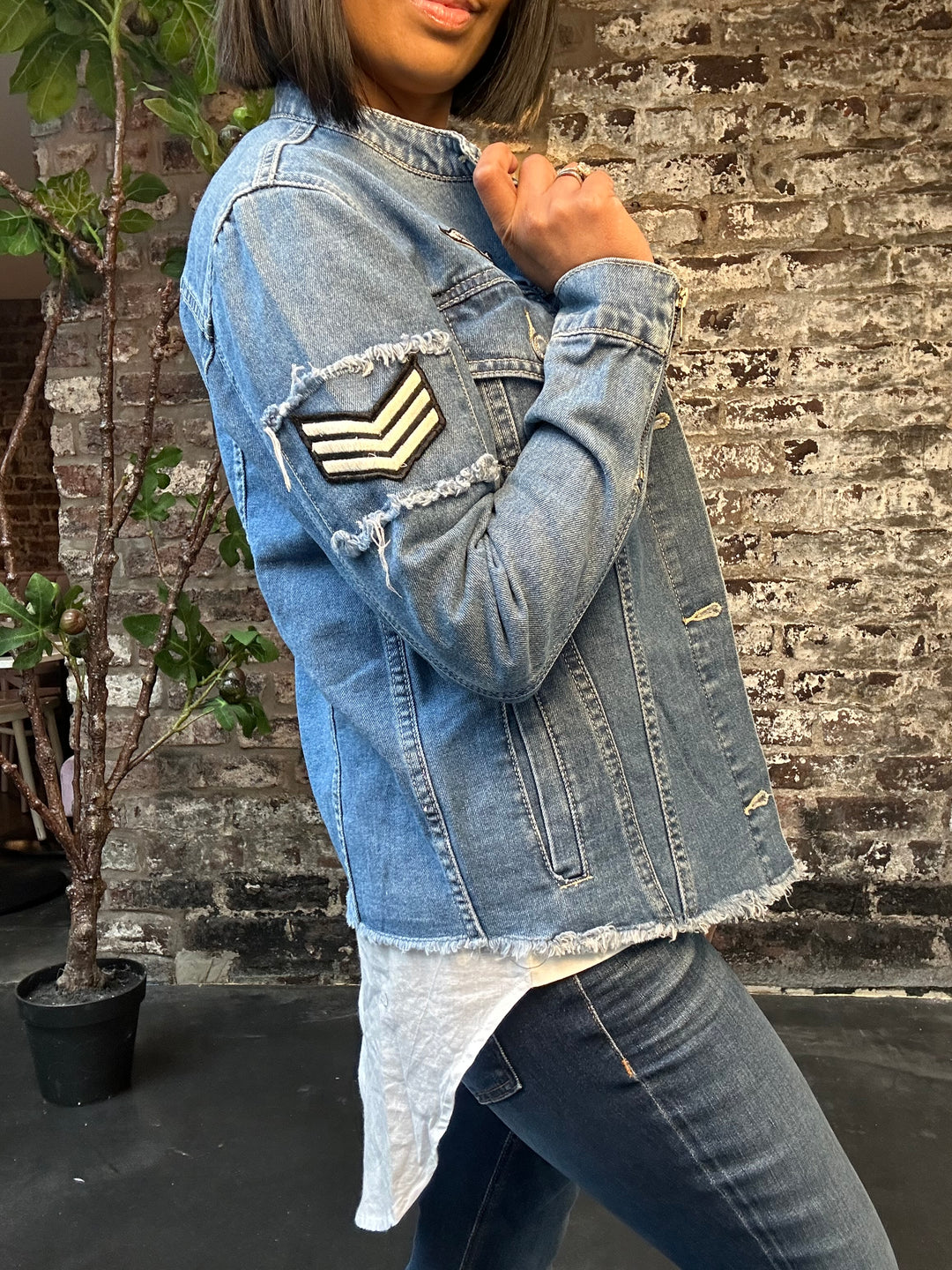 Costa Mani Foxy Blue Denim Style Jacket