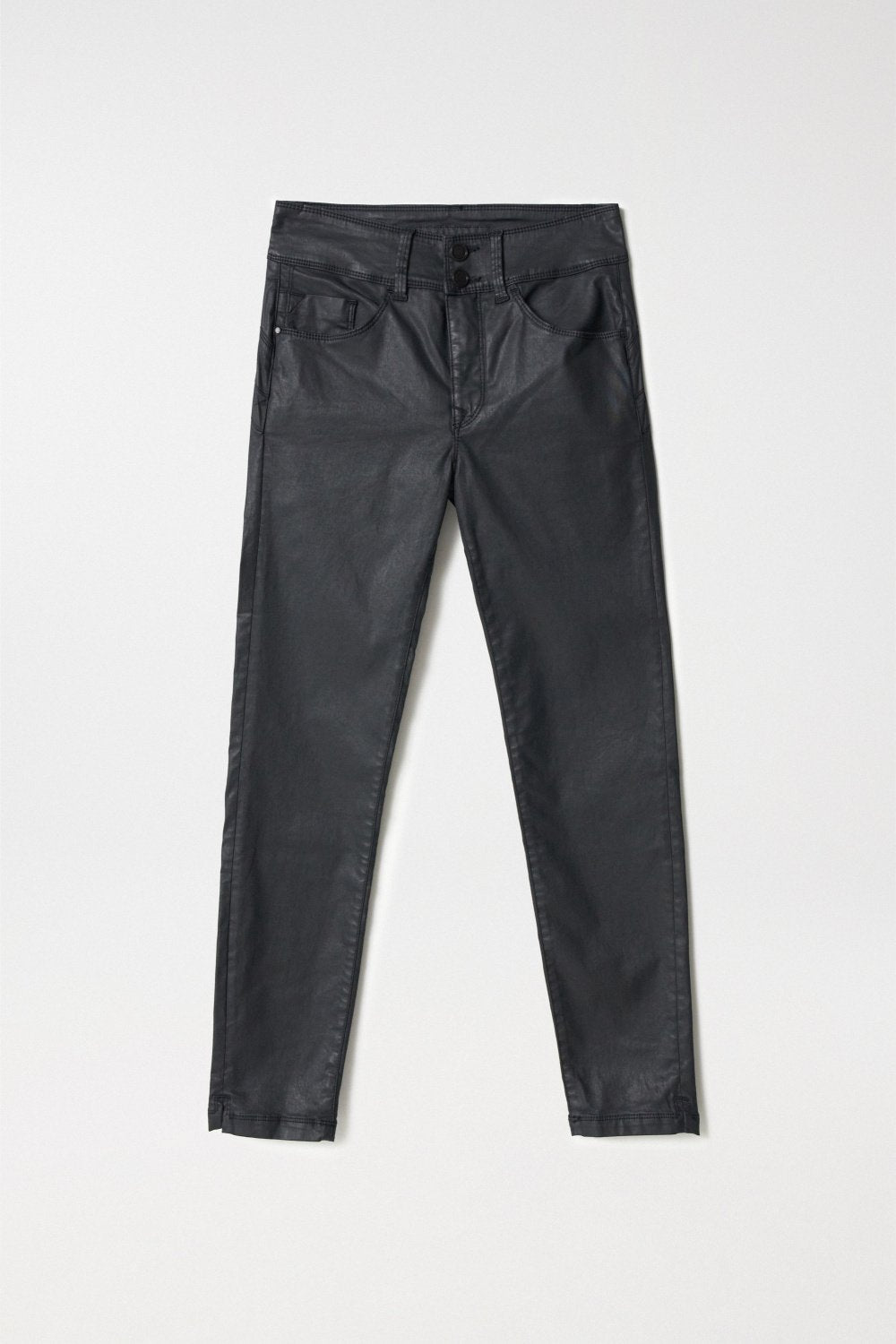 Salsa Black Coated Push-In Cropped Skinny Capri Leg Jeans (21001085)