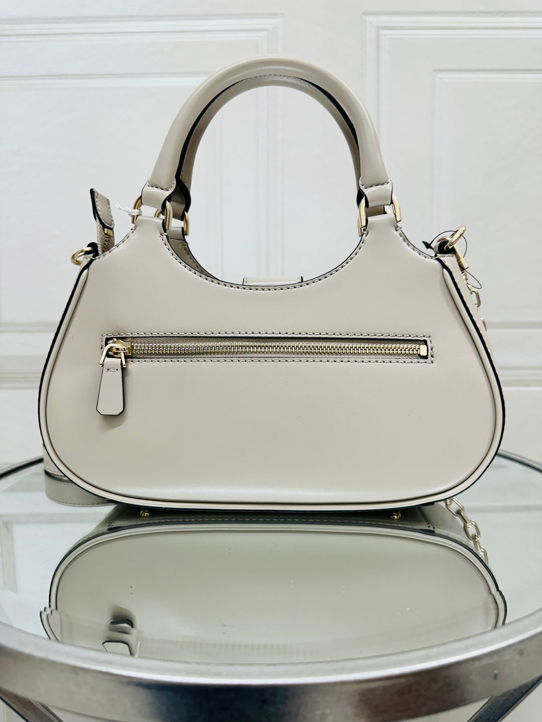 Guess Nolana Taupe Top Handle Flap Bag