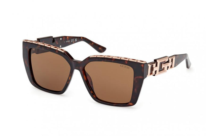 Guess GU7915 Havana Brown Tortoiseshell/Gold Logo Sunglasses