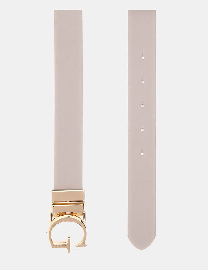 Guess Erica White/Grey Logo Print Belt