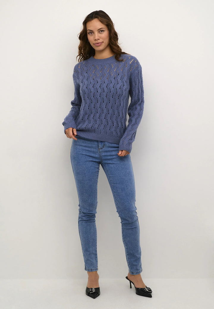 Kaffe Kalena Blue Indigo Knit Pullover