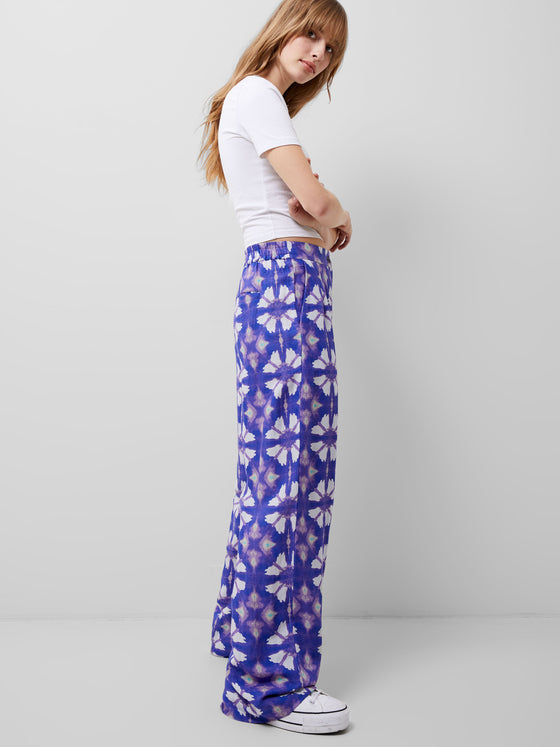 French Connection Dory Birdie Royal Blue Linen Trousers