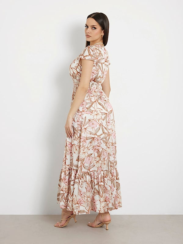 Guess Destiny Lily Natural Flower Maxi Dress