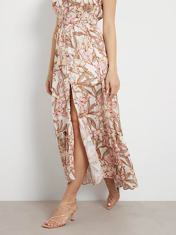 Guess Destiny Lily Natural Flower Maxi Dress