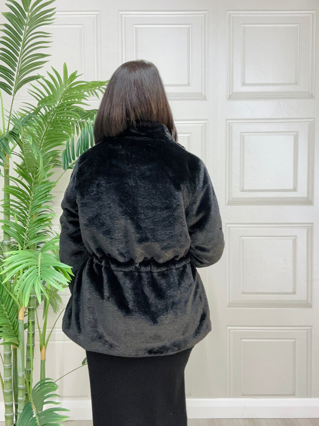 Tiffosi Malago Black Faux Fur Jacket