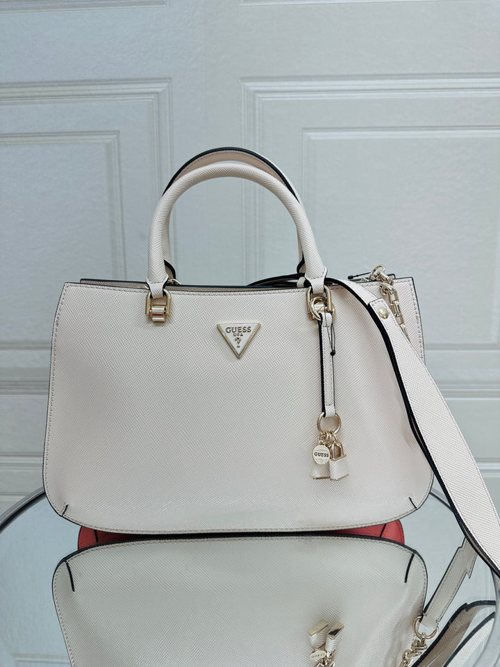 Guess Ilia Stone/Coral Multi Satchel Bag