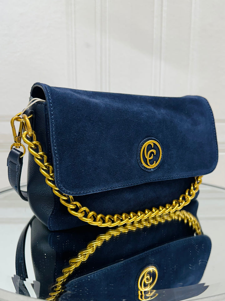 Carmela B.Sere Navy Suede Crossbody 186123