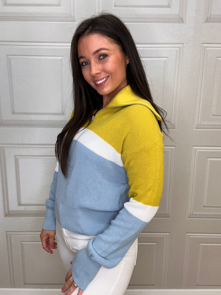 French Connection Konnie Olive & Forget Me Not Jumper