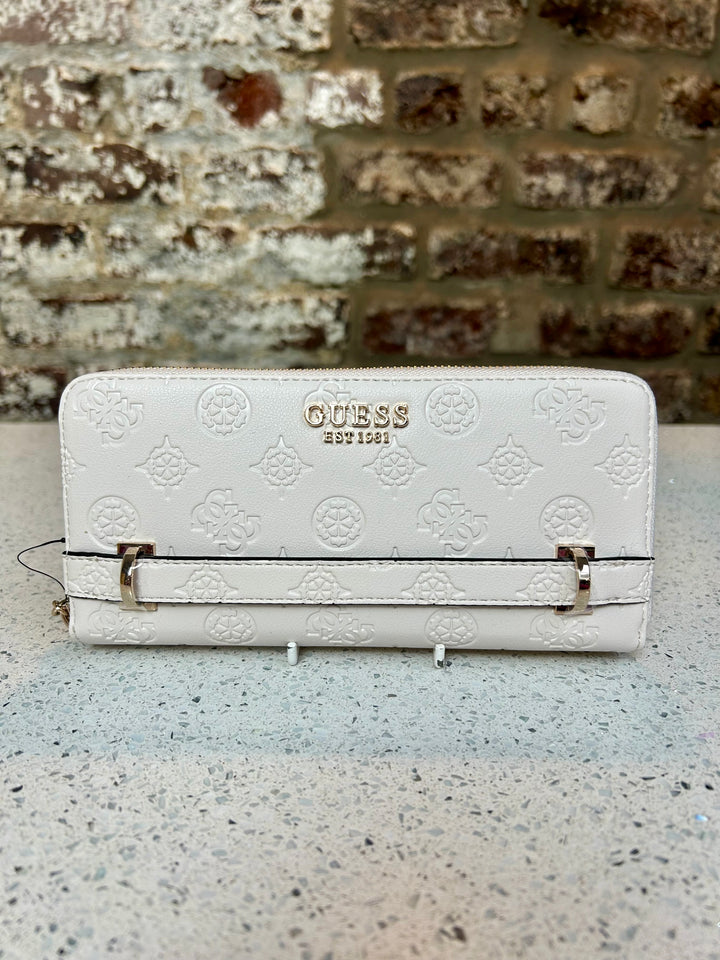 Guess Zarela Off White Zip Around Purse