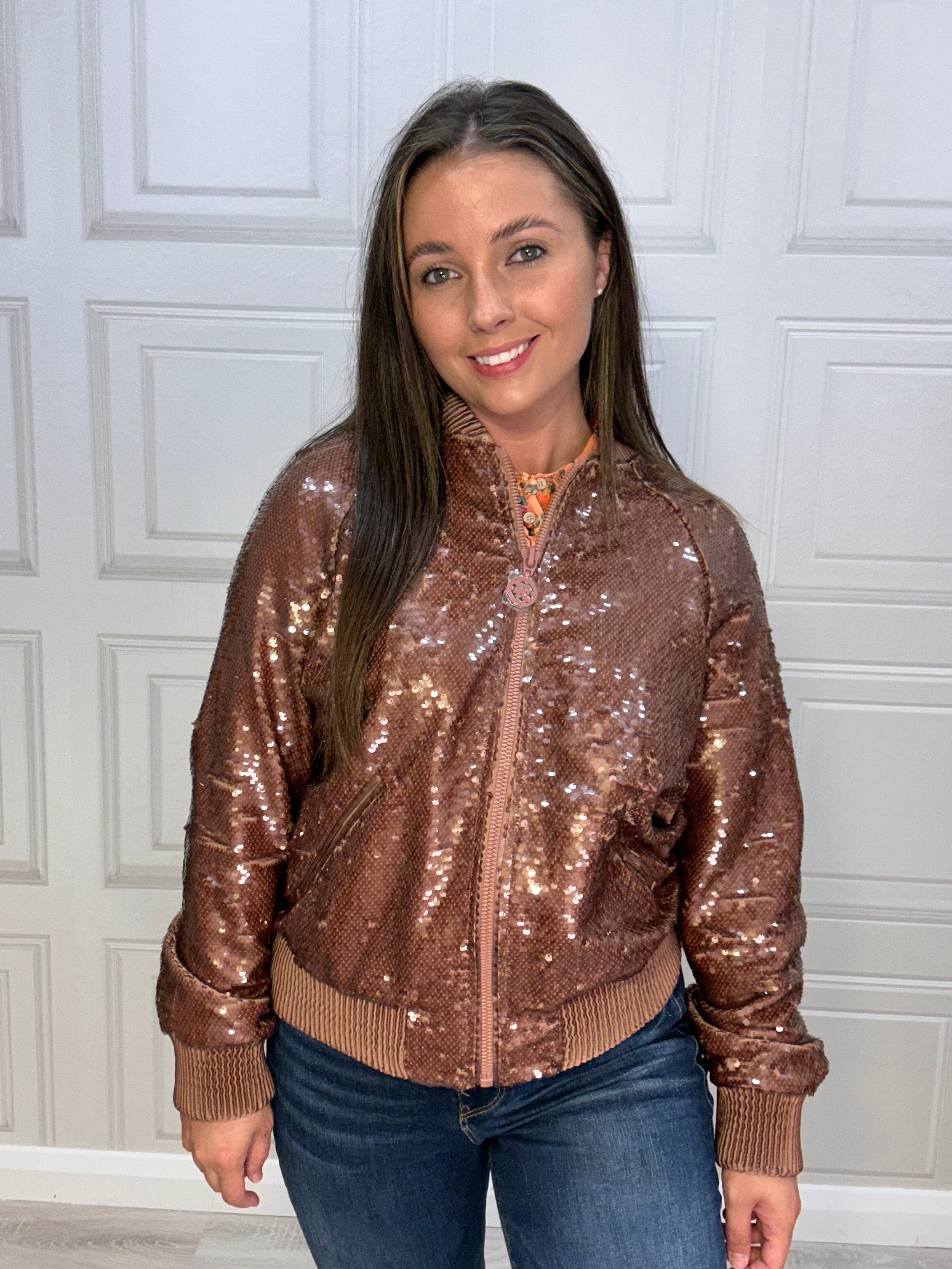 Guess sequin bomber fashion jacket