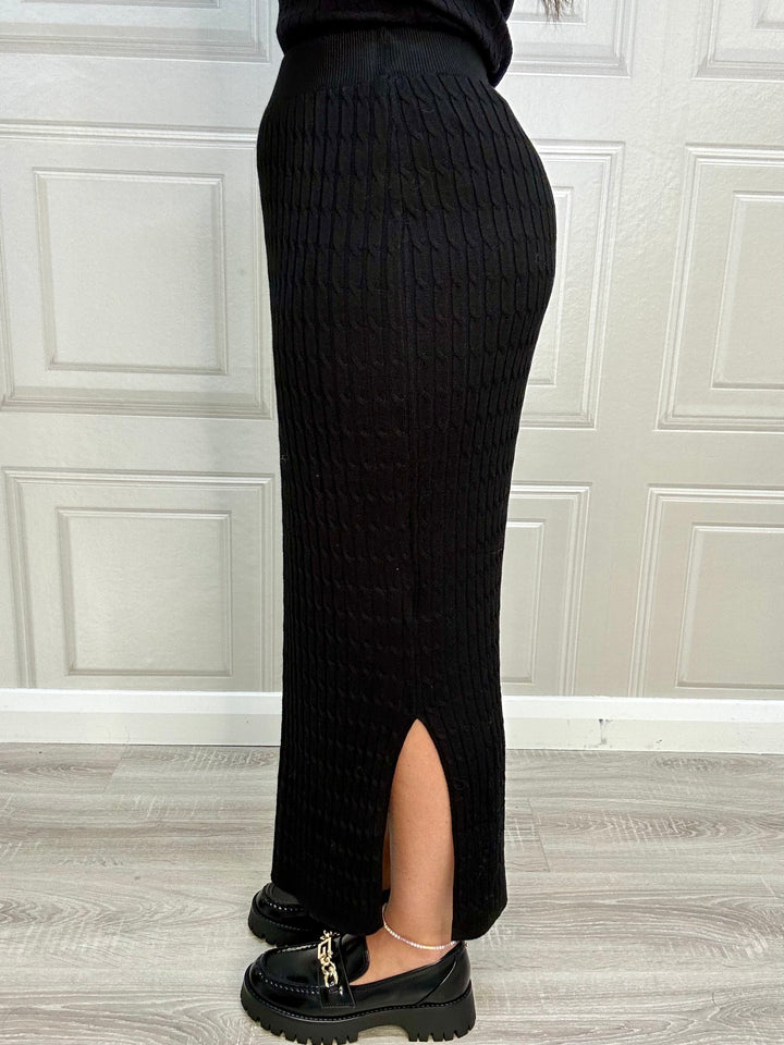 Kaffe Kasilla Black Deep Knit Skirt