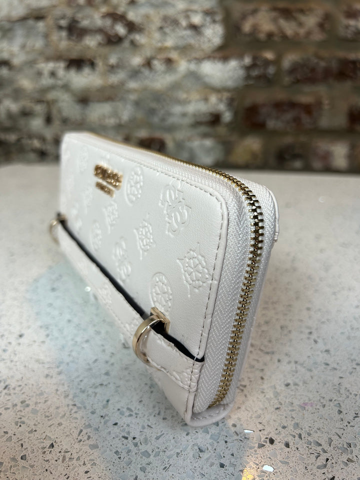 Guess Zarela Off White Zip Around Purse