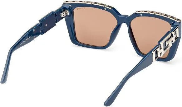 Guess GU7915 Shiny Blue Gold Logo Sunglasses