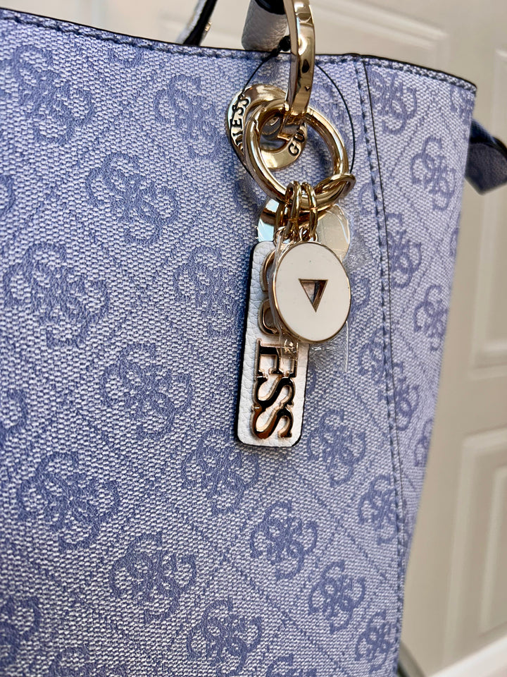 Guess Noelle Light Blue 4G Logo Tote Bag