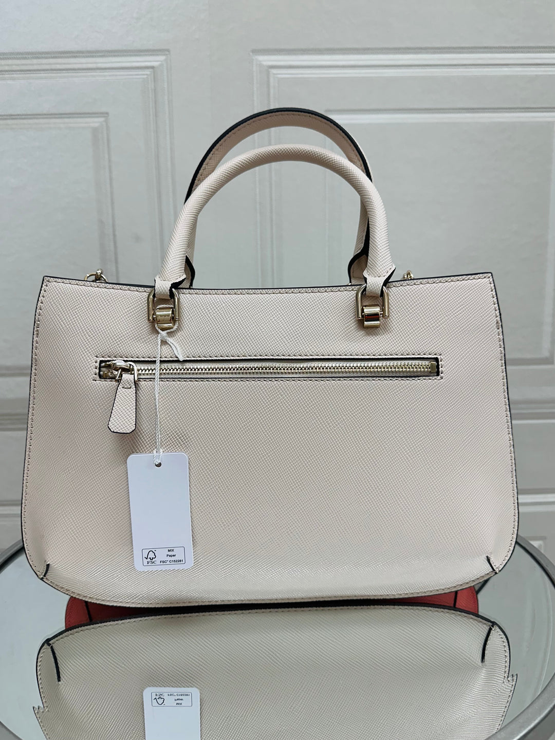 Guess Ilia Stone/Coral Multi Satchel Bag