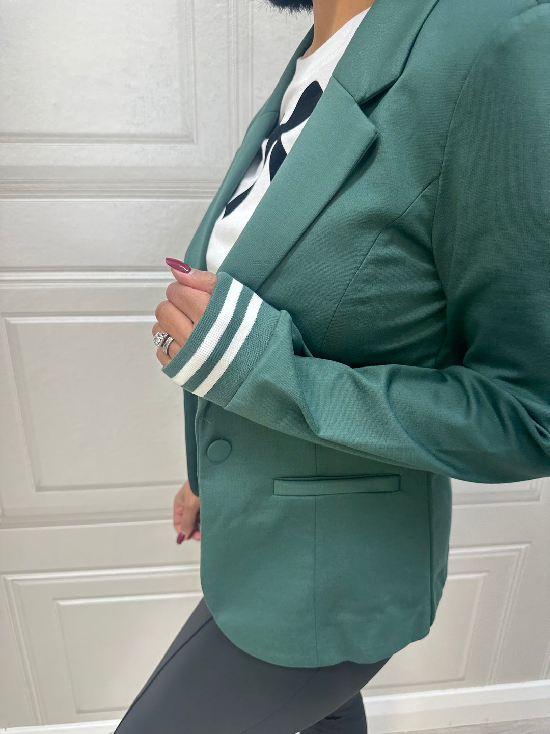 Kaffe Kinnie Garden Topiary/Chalk Stripe Blazer