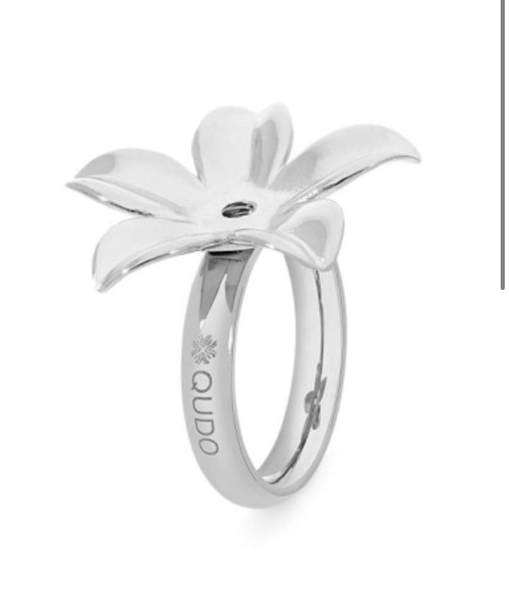 Qudo Pescia Flower Ring Silver