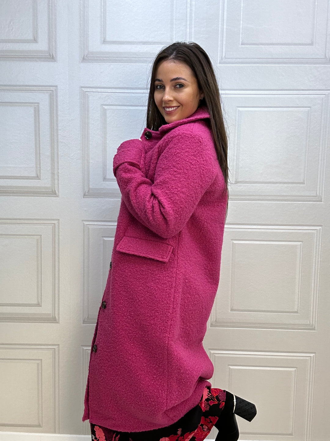 Kaffe KAannelise Festival Fuchsia Coat