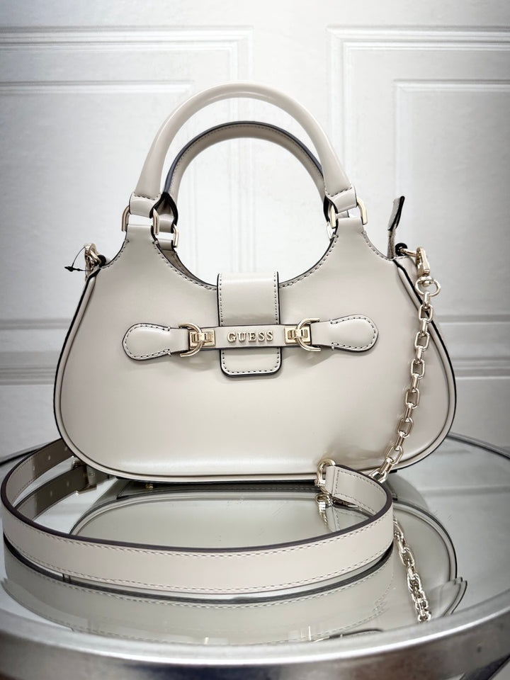 Guess Nolana Taupe Top Handle Flap Bag