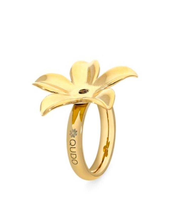 Qudo Pescia Flower Ring Gold