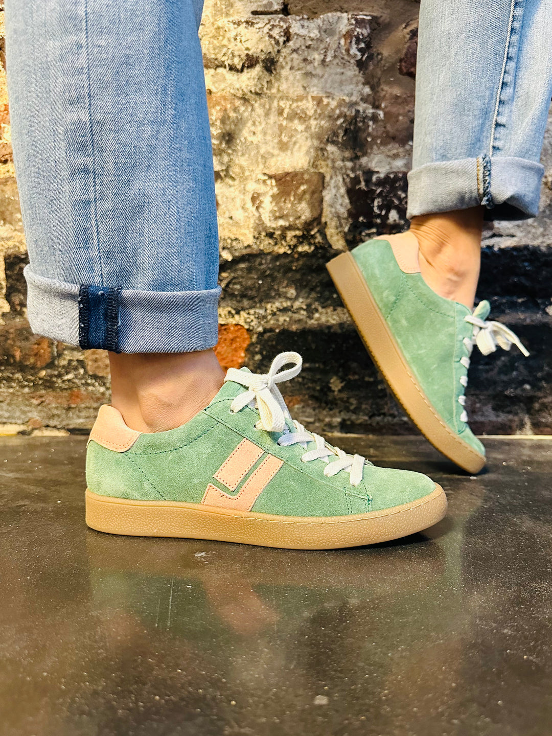 Paul Green Maincalf Soft Suede Wasabi/Rose