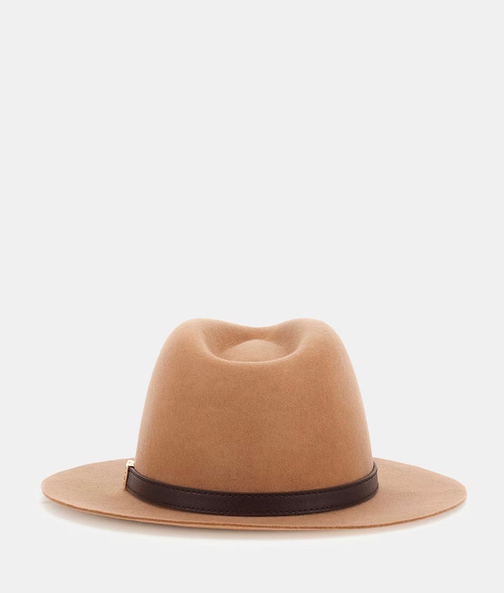 Guess Logo-Script Logo Fedora Hat Camel