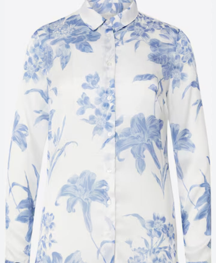 Guess Clouis Blue Floral Print Blouse