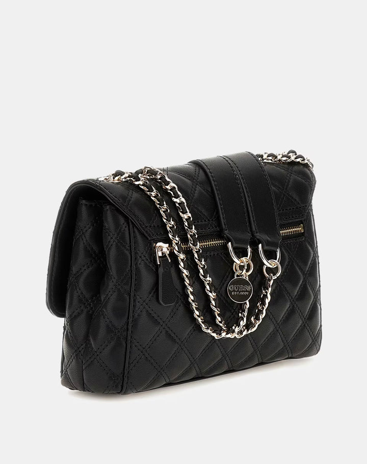 Guess Giully Two Compartment Flap Bag Black