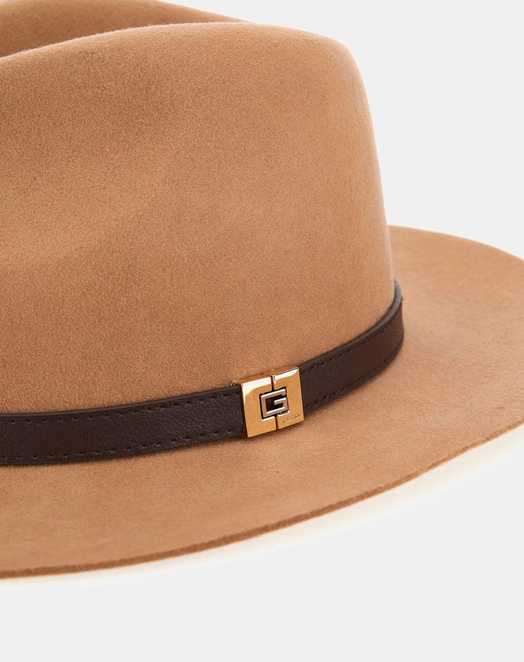 Guess Logo-Script Logo Fedora Hat Camel