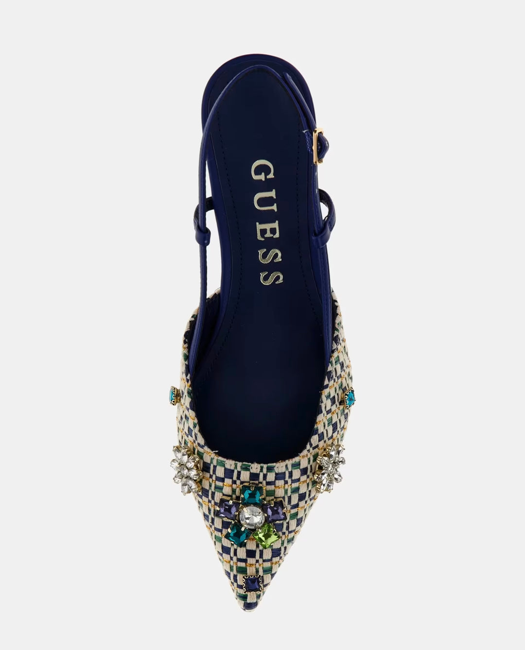 Guess Jesseny Kitten Heel Jewel Appliqué Slingback