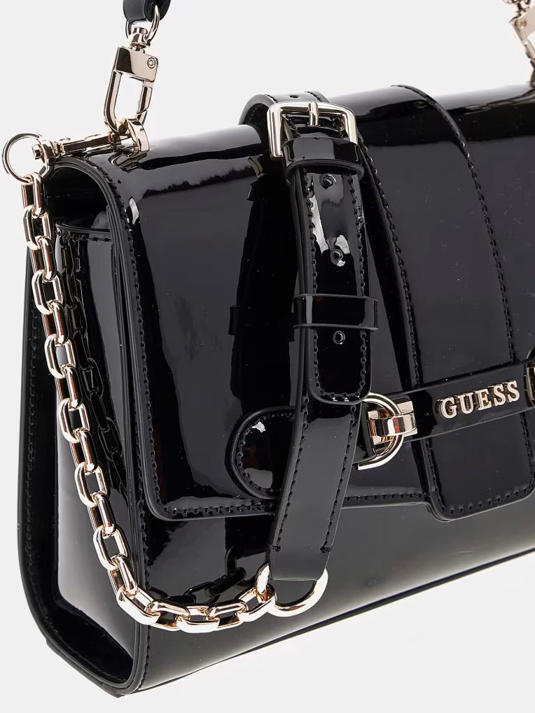 Guess Nolana Black Patent Bag