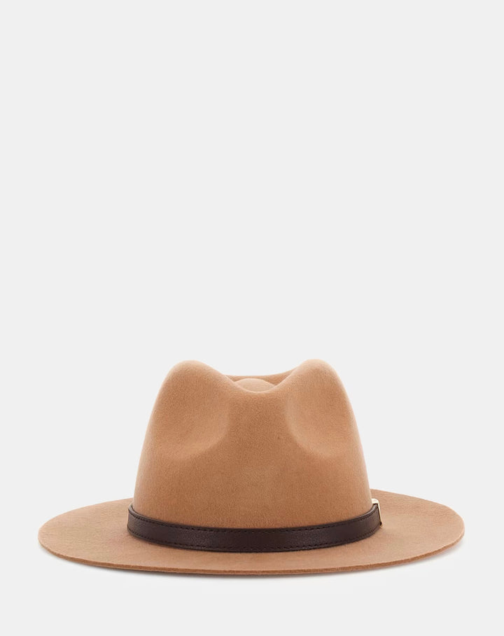 Guess Logo-Script Logo Fedora Hat Camel