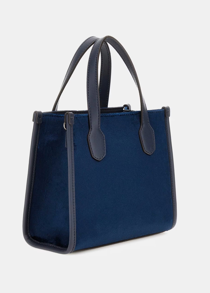 Guess Silvana Blue Velvet Mini Tote Bag