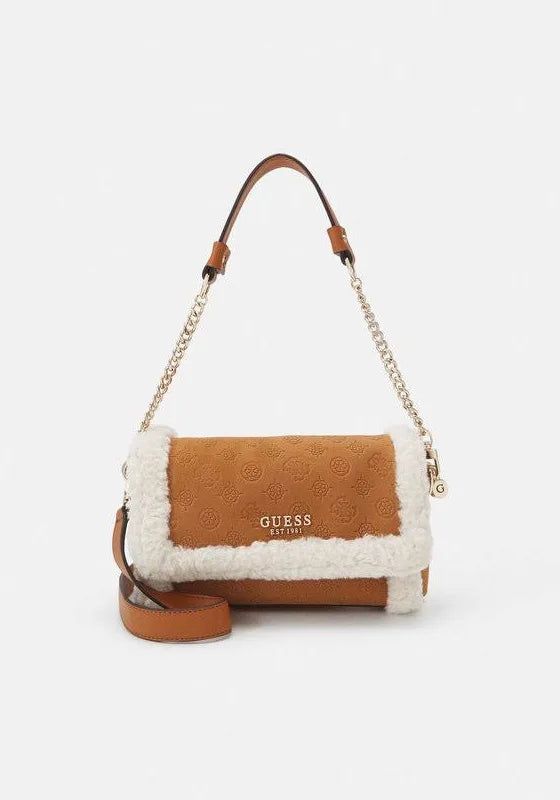 Guess Davila Cognac Flap Crossbody