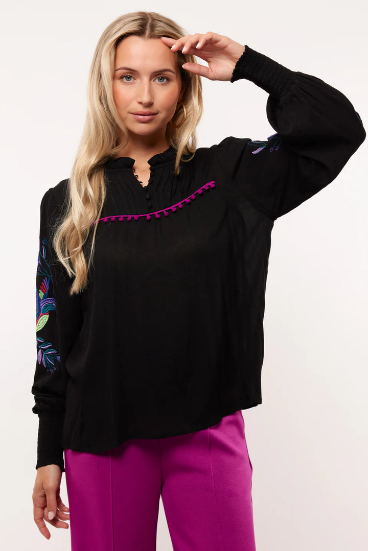 Fluresk Flore Zwart Black Blouse