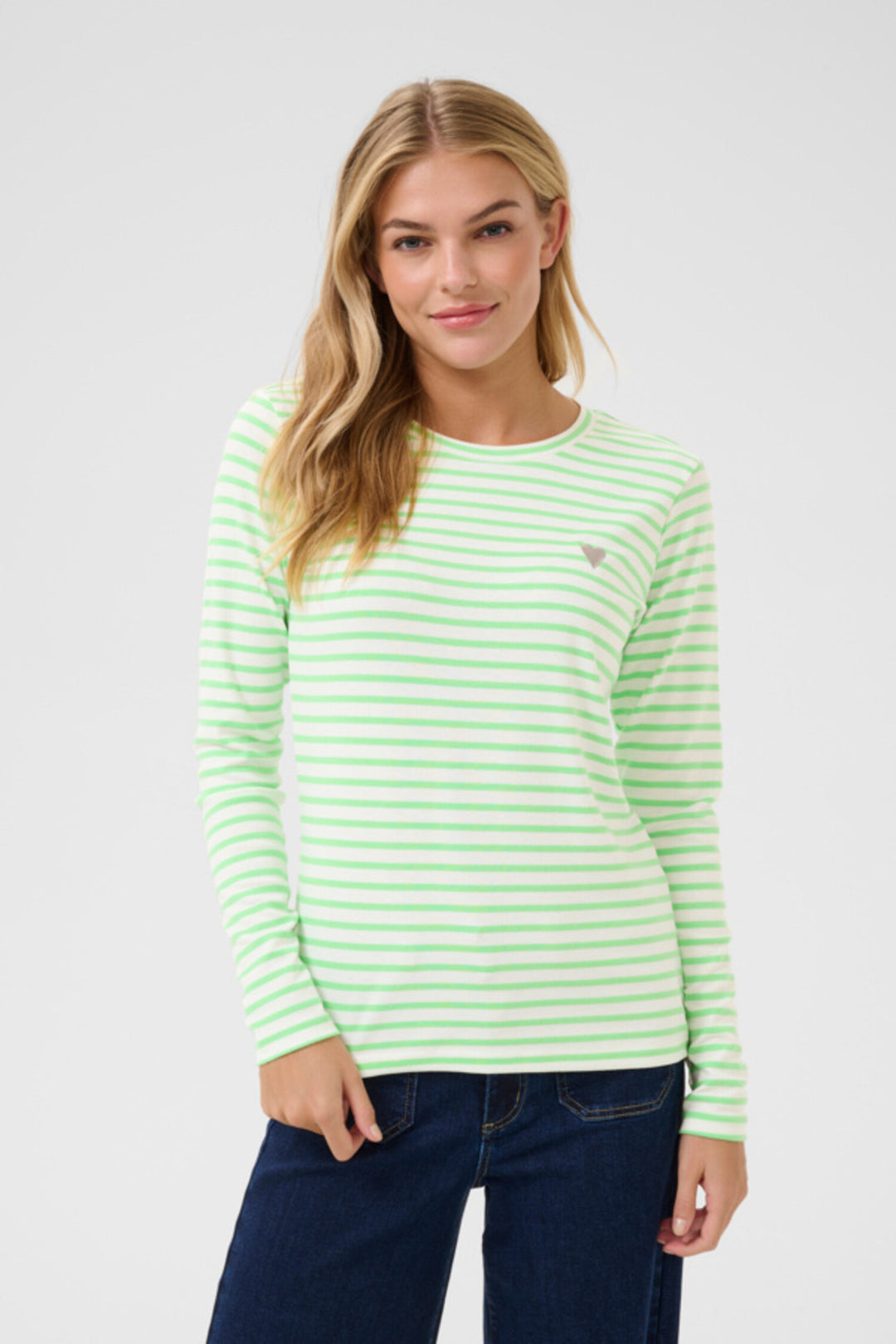 Kaffe Liddy Chalk/Green Lettuce Top