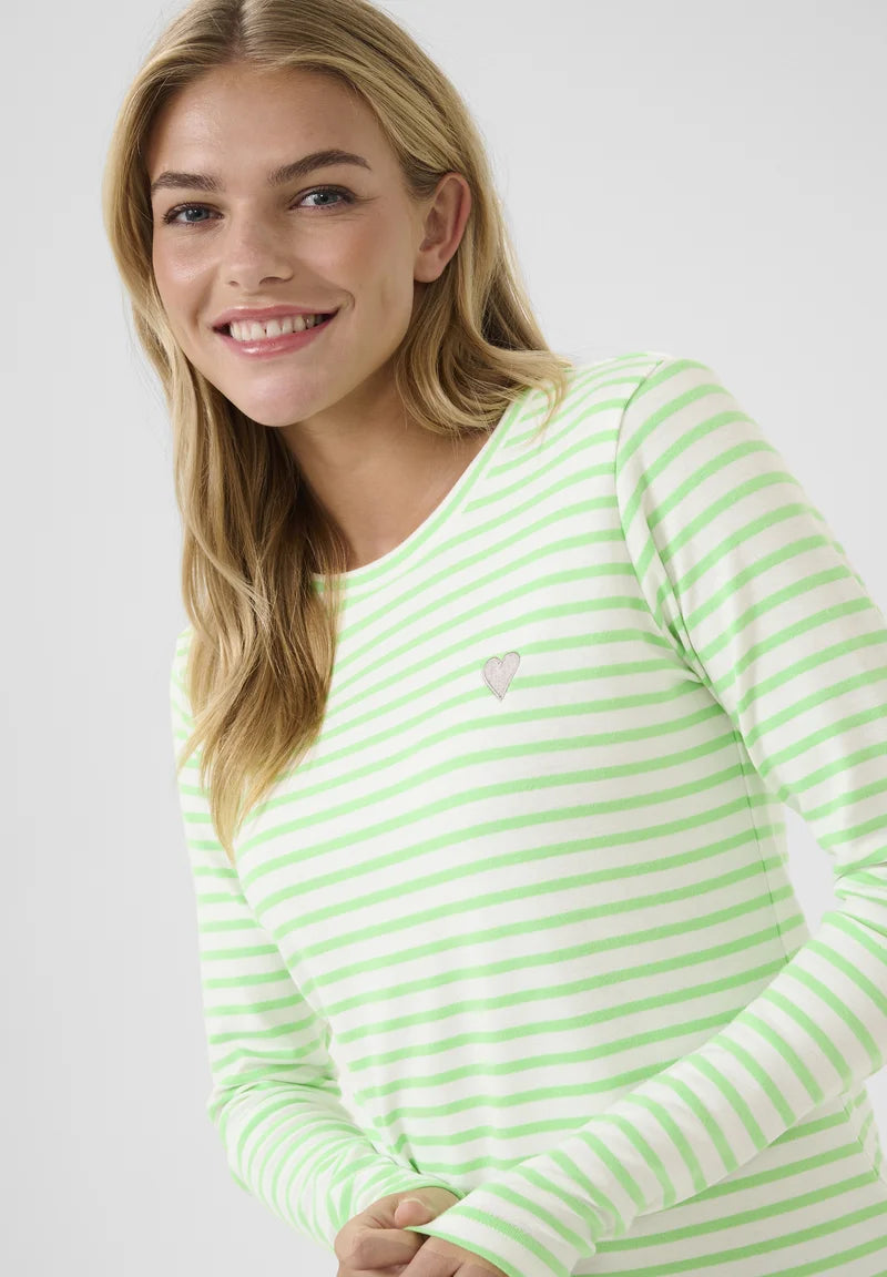 Kaffe Liddy Chalk/Green Lettuce Top