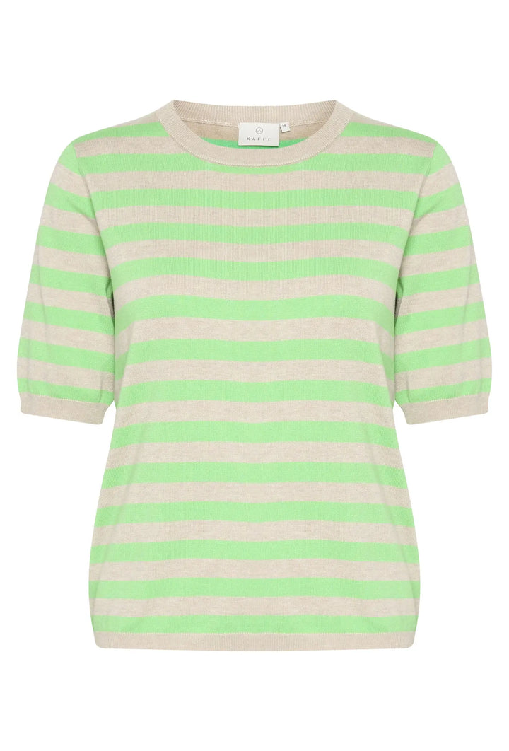 Kaffe KAlizza Feather Grey/Green Striped Knit