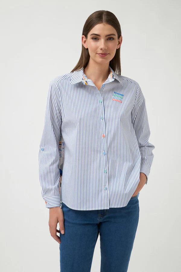 Tinta Caloroja Blue Striped Shirt