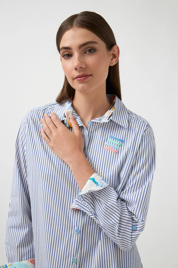 Tinta Caloroja Blue Striped Shirt