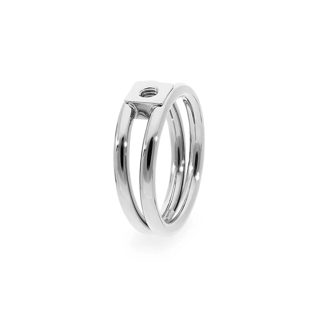 Qudo Basic Roma Interchangeable Ring Silver