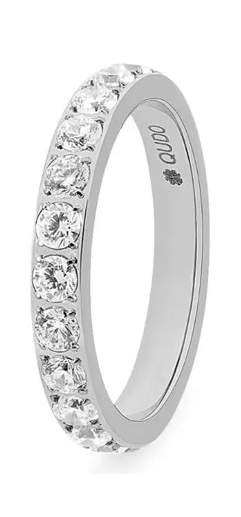 Qudo Spacer Eternity Ring wide Silver