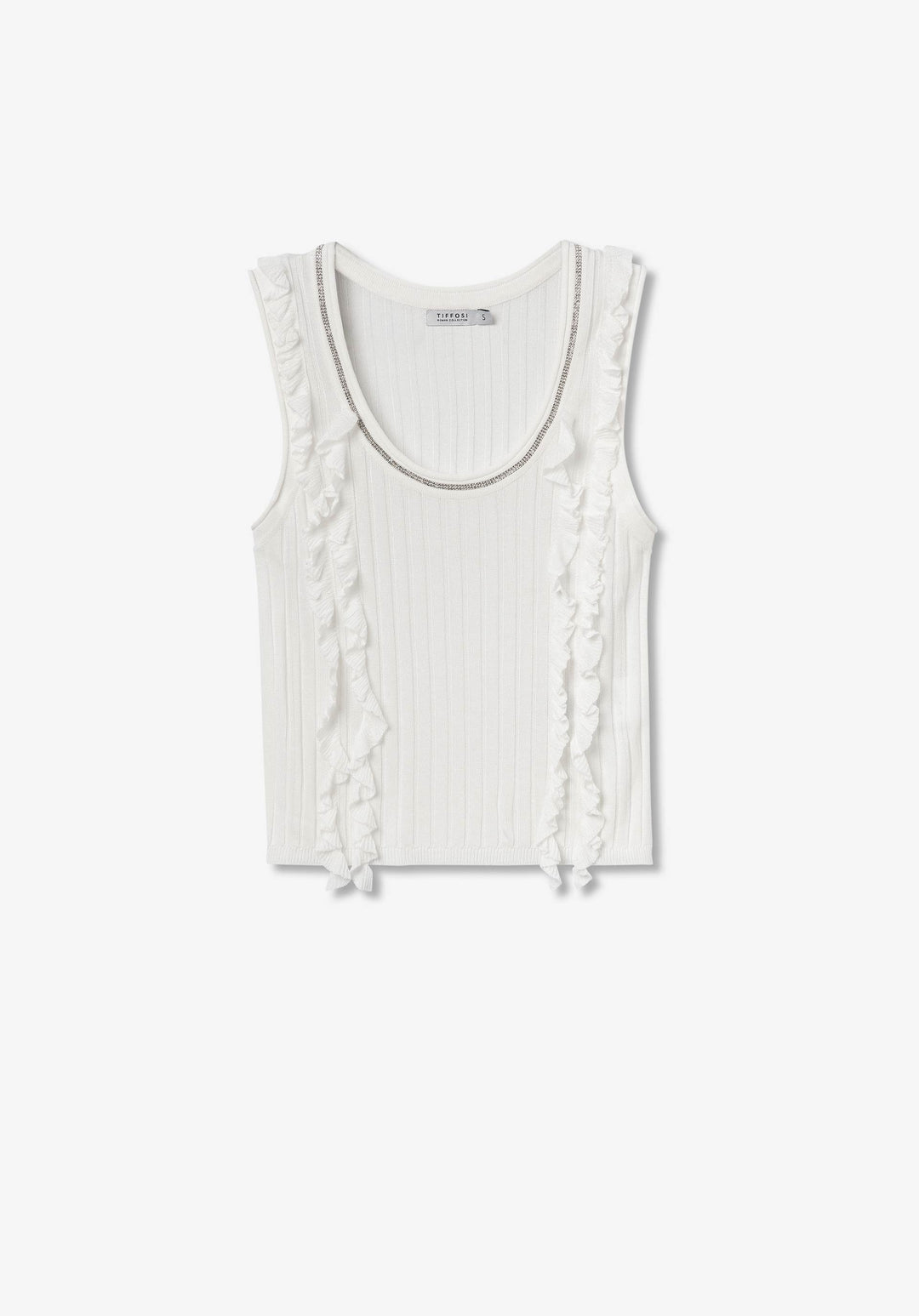 Tiffosi Milos White Diamond Vest Top