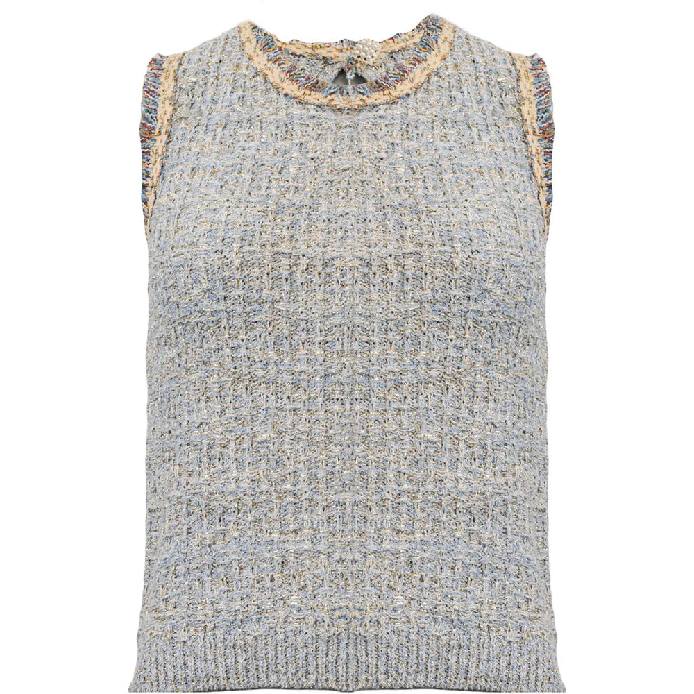 Costa Mani Calais Blue Mix Knit Vest