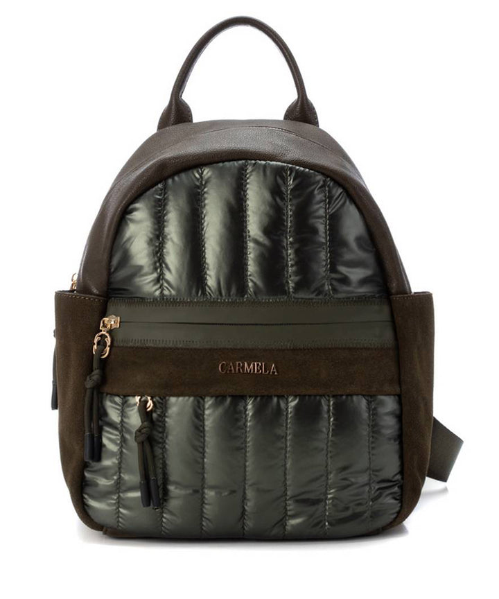 Carmela B.Tex Khaki Green Quilted Backpack (196059)