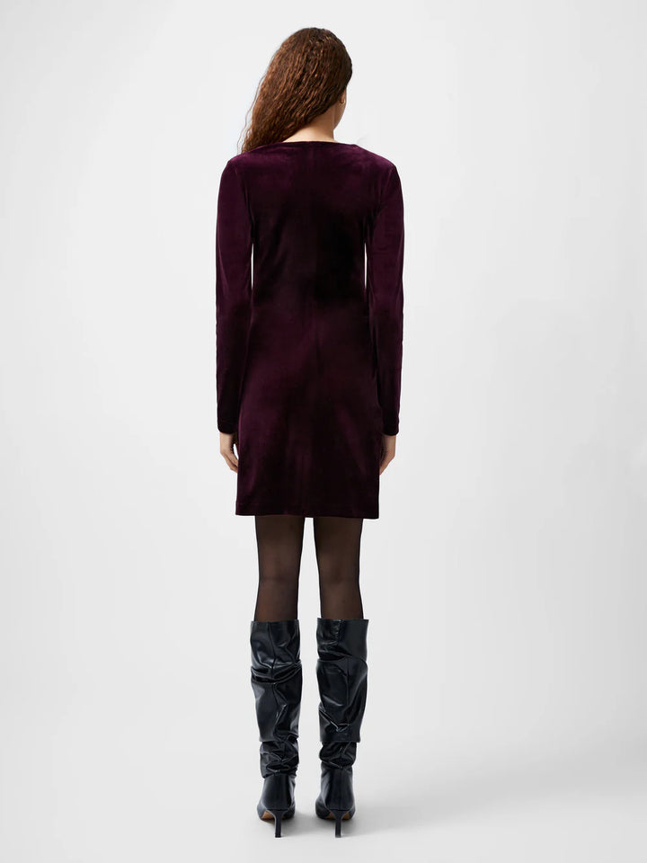 French Connection Viola Velvet Long Sleeve Bodycon Mini Dress